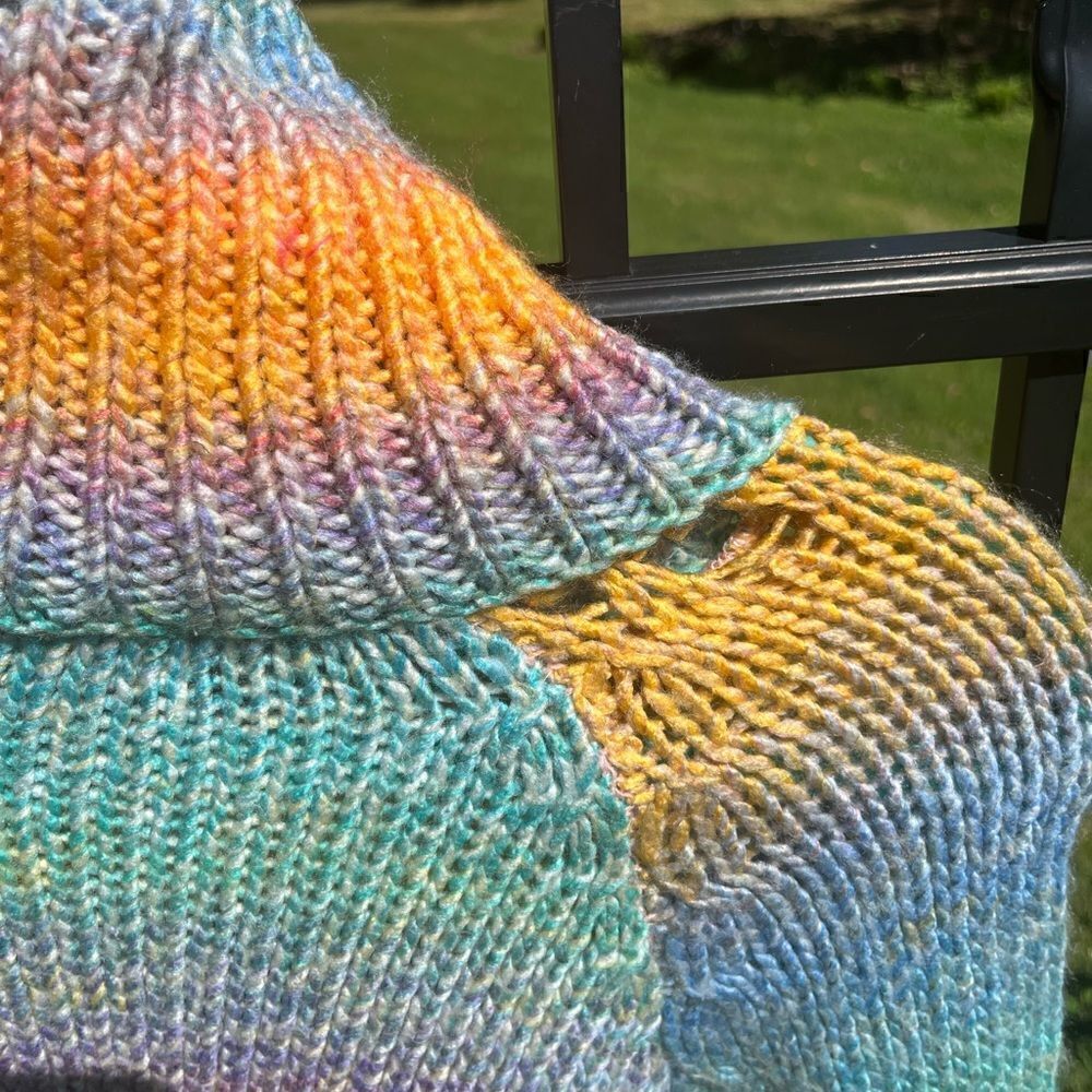 Anthropologie T. La Rainbow Ombre Turtleneck Knit Sweater - Picture 11 of 13